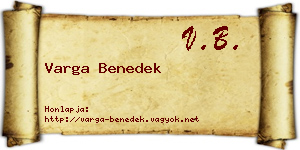 Varga Benedek névjegykártya